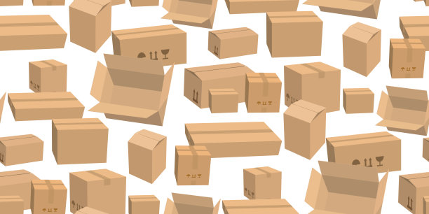 封闭式棕色纸板箱花纹无缝图片下载