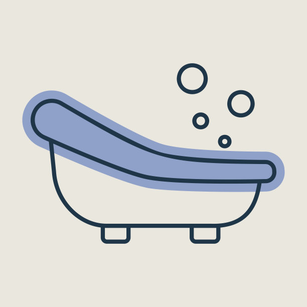 可爱的小婴儿浴矢量隔离图标图片下载