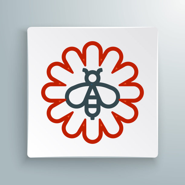 线蜜蜂花图标隔离在白色背景上。甜的天然食品。有翅膀的蜜蜂或apis符号。飞行昆虫。色彩缤纷的轮廓概念。向量图片下载