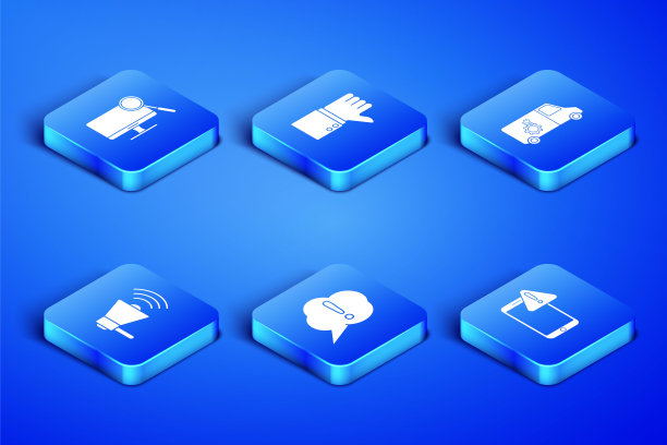 设置手机感叹号，电脑显示器诊断，语音气泡感叹号，扩音器，不喜欢和汽车服务图标。向量图片下载