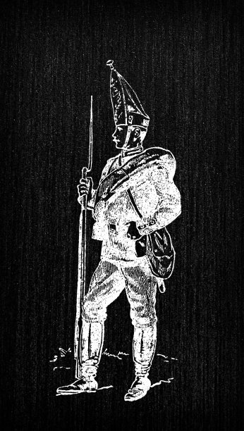 古色古香的法国版画插图，军服:俄国步兵图片下载