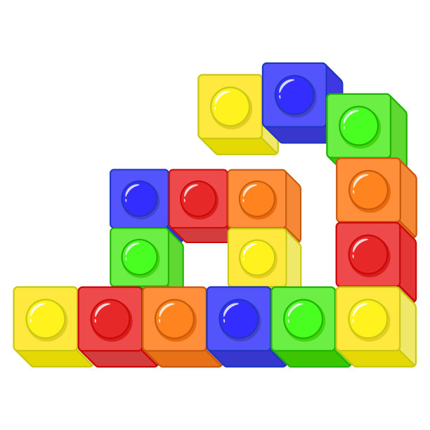 阿拉伯字母彩色积木图片下载