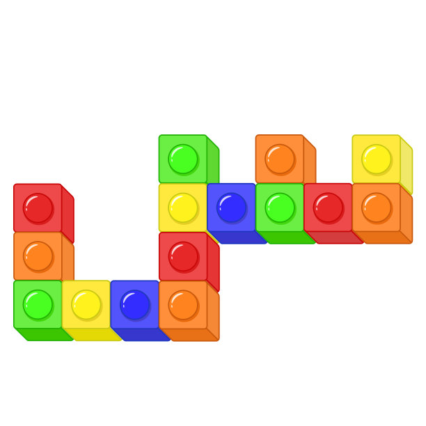 阿拉伯字母彩色积木图片下载