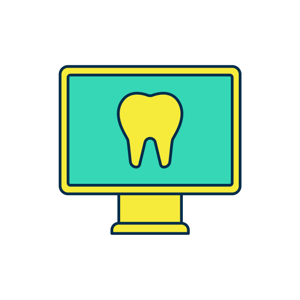 填充轮廓在线牙科保健图标孤立的白色背景。牙科服务信息呼叫中心。向量图片下载