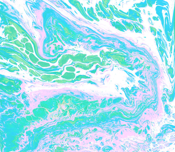 粉彩丙烯酸浇筑无缝图案在蓝色蓝绿色色调。图片下载