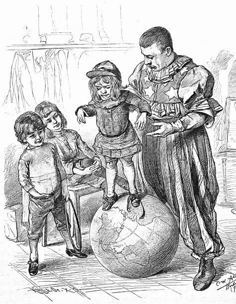 艺术家学校，女孩在地球仪上保持平衡图片下载