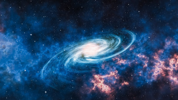 外太空美丽宇宙的VFX 3D渲染。令人惊叹的宇宙、恒星、行星和小行星的可视化。来自太空或星际飞船的镜头。科幻概念。图片下载