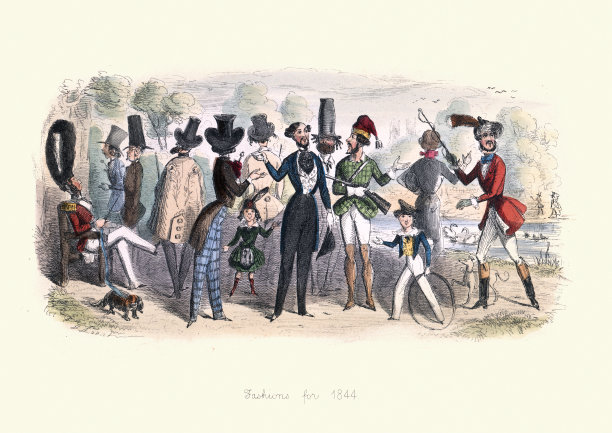19世纪40年代的维多利亚时尚漫画图片下载