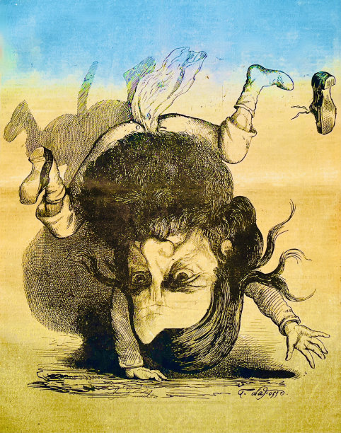 一名记者头朝下站着，屁股里插着一张报纸图片下载