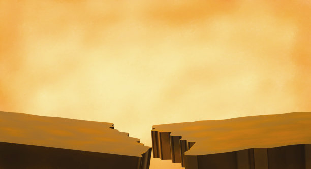 在橙色的墙壁后面，一张石桌模仿了一张木桌。图片下载