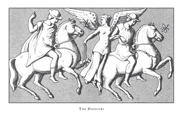 希腊节日和神话人物和场景雕刻古董插图，出版于1851年图片下载