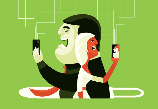 情侣通过智能手机和挂锁发生冲突图片下载