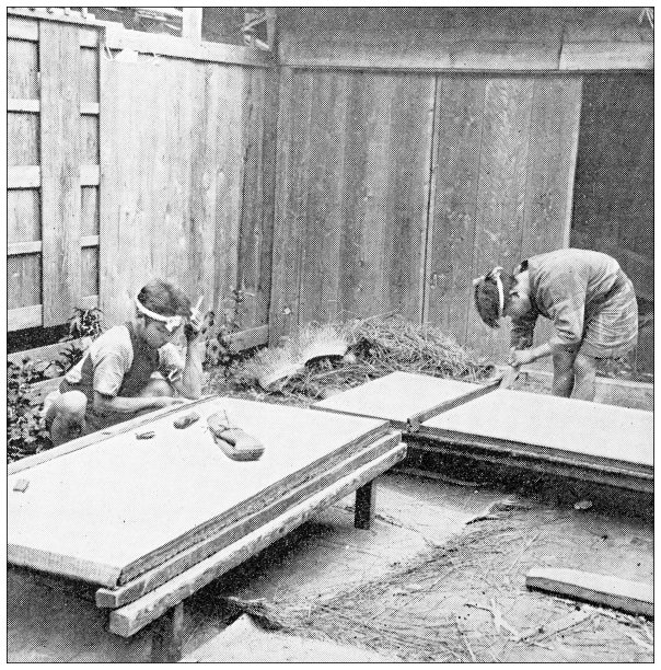 日本的古董旅行照片:席子制作者图片下载