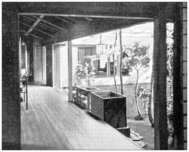 日本古玩旅行照片:茶馆盥洗架图片下载