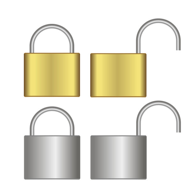 现实锁定和解锁挂锁。向量。图片下载