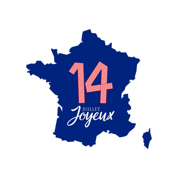 法国7月14日巴士底日快乐库存插画图片下载