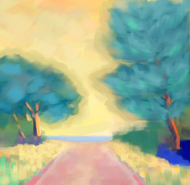 明亮的饱和色彩的景观图片下载