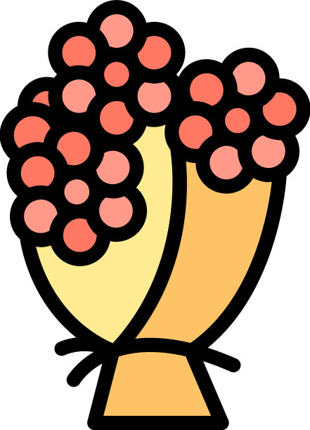 生日花束图标扁平图片下载