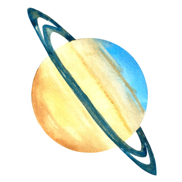 水彩太阳能系统剪贴艺术设置透明背景图片下载