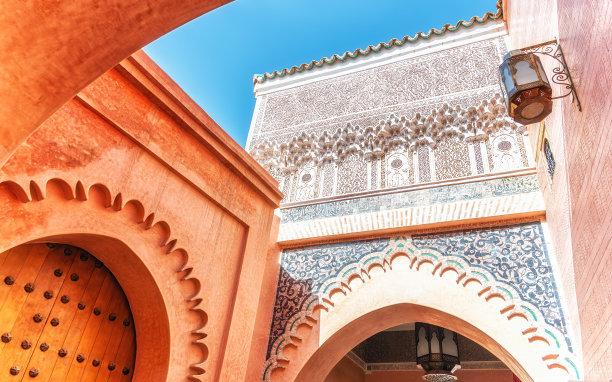 摩洛哥马拉喀什建筑，北非图片下载