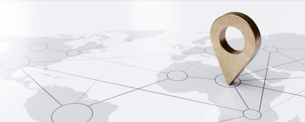 世界地图和金针定位，旅游导航GPS的概念图片下载
