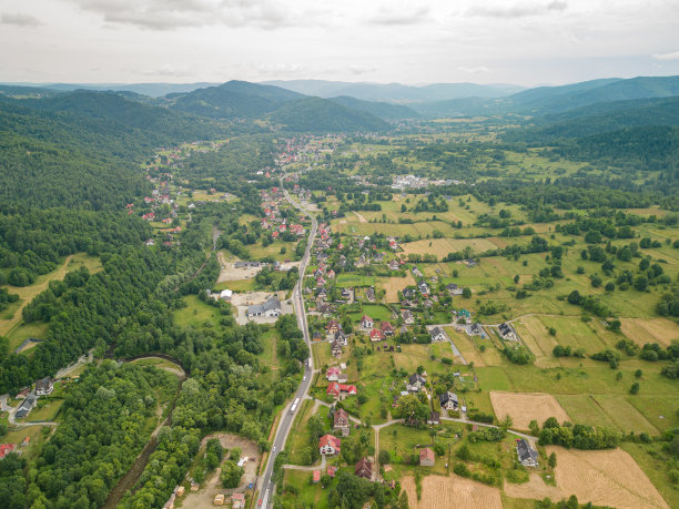 扎沃加北部的全景图，可以看到土地开发结构图片下载
