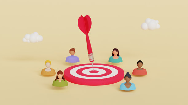 目标受众客户细分市场营销策略概念，目标客户，买家角色，市场细分，职位招聘概念。三维演示图片下载