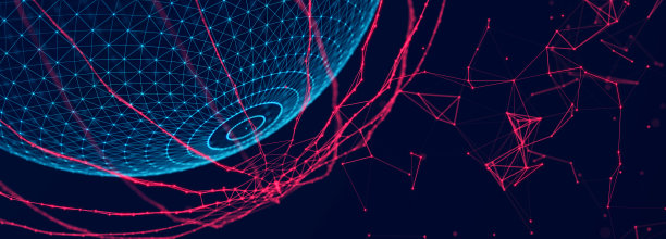 数字技术背景。抽象球体与元素连接点和线。网络连接3d宽屏图片下载