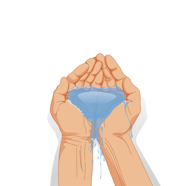 用手捧水。图片下载