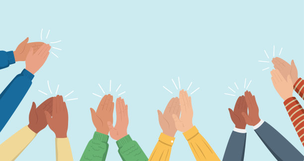 鼓掌祝贺成功或欢呼的人群图片下载