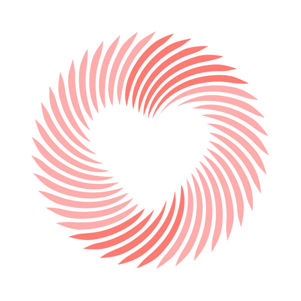 发光的螺旋心形图标图片下载