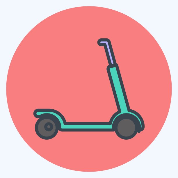 图标Scootie。适合玩具符号。颜色风格交配。简单的设计可编辑。设计模板向量。简单的符号说明图片下载