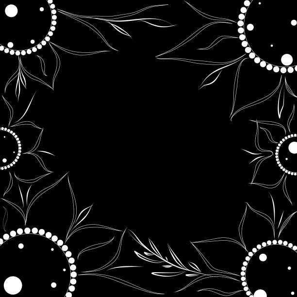 黑白图形框花图案图片下载