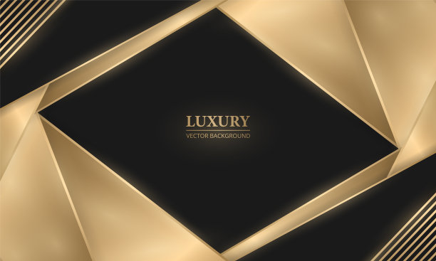 抽象黑色和金色的形状和线条豪华图片下载