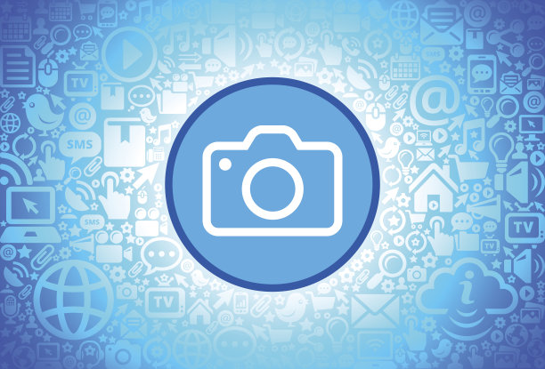 摄像头图标在互联网技术背景图片下载