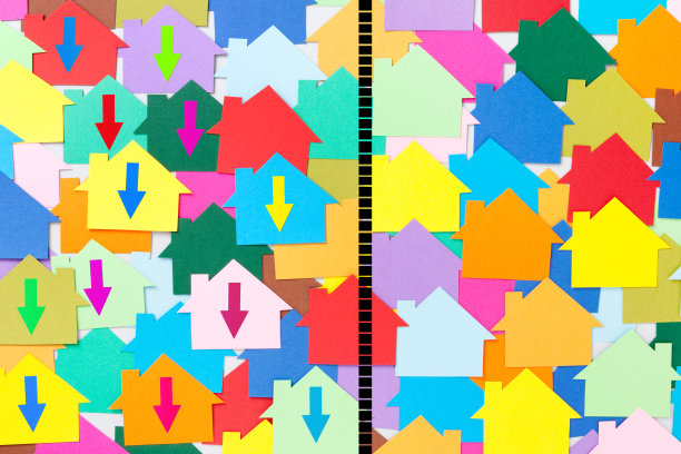 分开的房子，箭头朝下图片下载