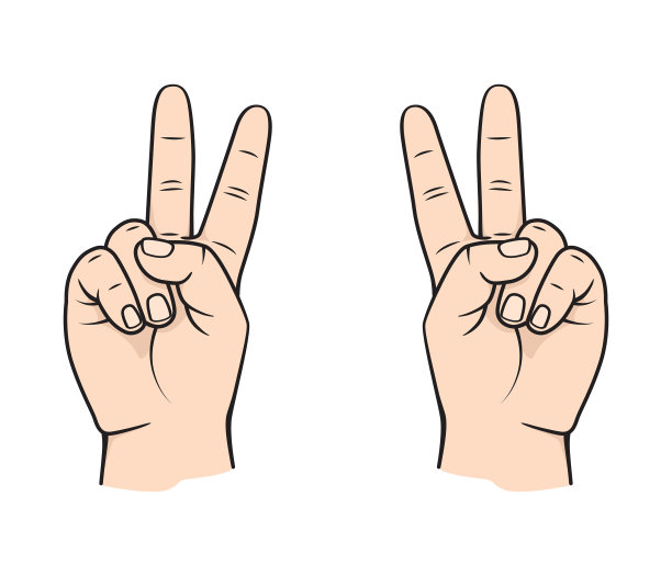 儿童早教数字手势插画图片下载