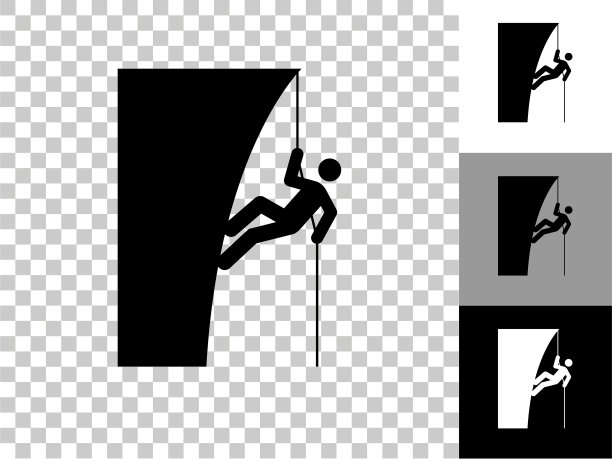 爬山图标在棋盘上透明的背景图片下载