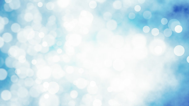 白色散焦灯光在渐变蓝色背景与Vignette图片下载