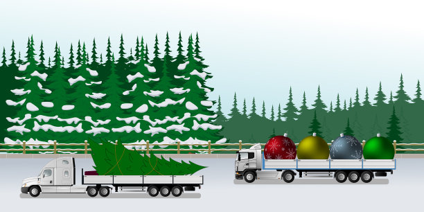 圣诞树的运输图片下载