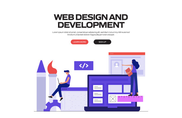 网页设计和开发的概念矢量插图网站横幅，广告和营销材料，在线广告，商业演示等。图片下载