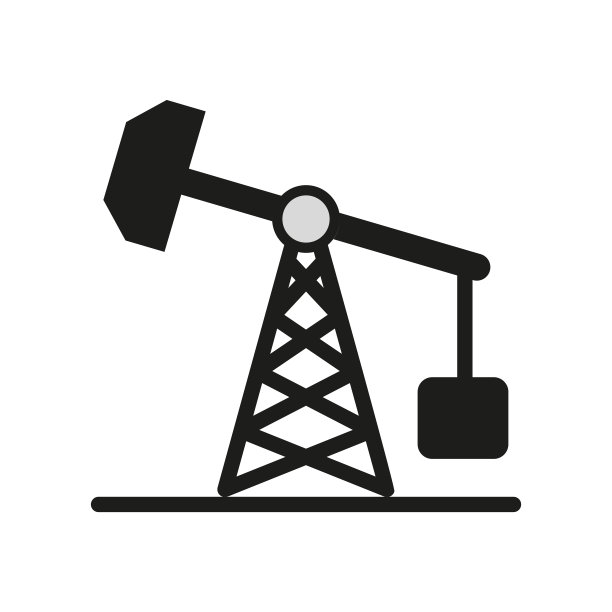 石油钻机图标与背景。图片下载