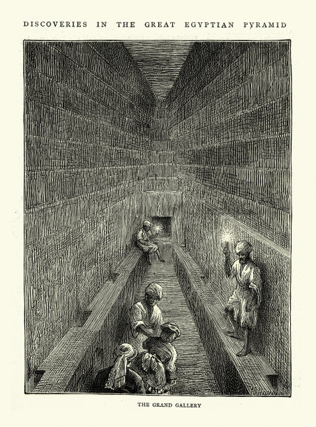埃及大金字塔内部拱廊：维多利亚时代考古，19世纪图片下载