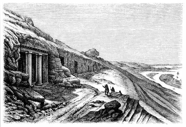 古埃及贝尼哈桑岩石墓穴图片下载