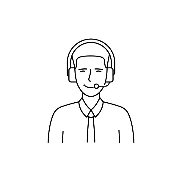 呼叫中心人员线路图标图片下载