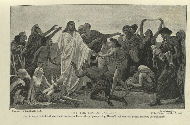 加利利海边的耶稣（取材于弗雷德里克·古德尔画作）图片下载