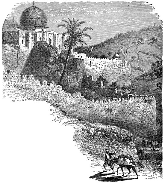 耶路撒冷圣殿山南墙（以色列），19世纪奥斯曼帝国时期图片下载