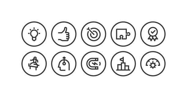 动机，想法，大拇指，动机，目标，态度，合作图标图片下载