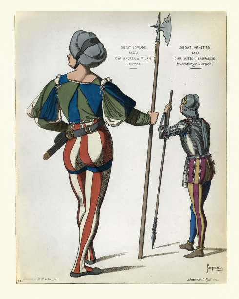 16世纪伦巴第和威尼斯的中世纪意大利士兵图片下载