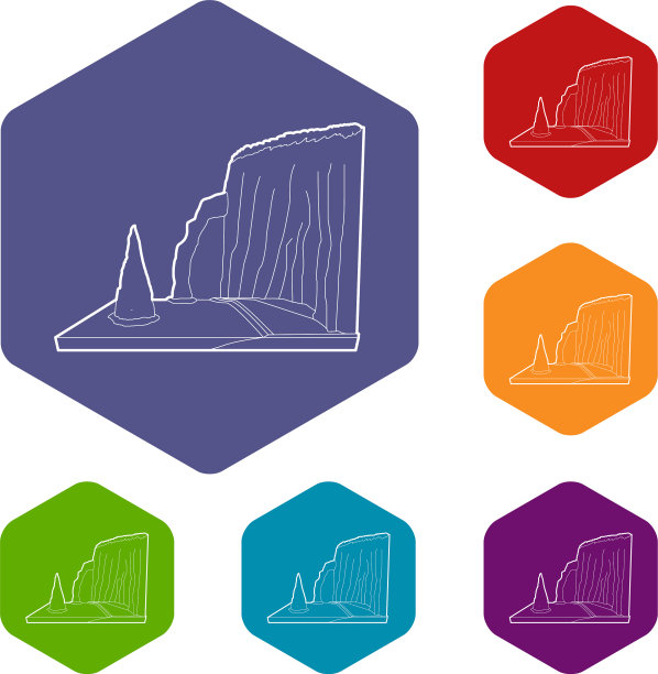 海崖图标轮廓风格图片下载